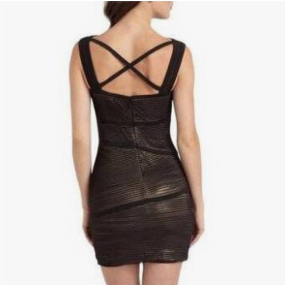 NWT BCBGmaxazria Sven Cross Strap Corseted Bandage Mini Dress - Picture 3 of 12
